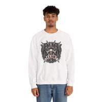 Rocker Cats Band Crest Sweatshirt - Heavy Blend Cotton-Poly Crewneck - Unisex White