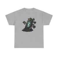 Berkana Rune Birch Tree Graphic T-Shirt - Heavy Cotton Classic Fit Tee - Unisex White