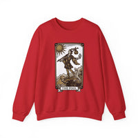 The Fool Tarot Card Graphic Sweatshirt - Heavy Blend Crewneck Fleece - Unisex White