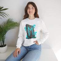 Ehwaz Rune Spirit Horse Sweatshirt - Heavy Blend Classic Fit Crewneck - Unisex White