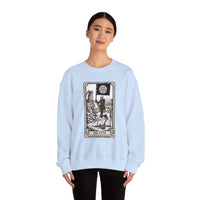 Tarot Death Card Graphic Sweatshirt - Heavy Blend Classic Fit Crewneck - Unisex White