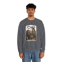 Strength Tarot Card Sweatshirt - Heavy Blend Crewneck Fleece - Unisex White