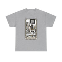 Death Tarot Card Knight Graphic T-Shirt - Heavyweight 100% Cotton Classic Fit Tee - Unisex White