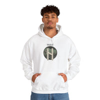 Hagalaz Rune Symbol Hoodie - Soft Heavy Blend Fleece Pullover - Unisex White
