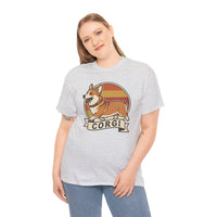Corgi Retro 70s Sunset T-Shirt - Heavyweight Cotton Classic Fit Tee - Unisex White