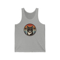 Cool Cats 70s Sunset Aviator Tank Top - Lightweight Airlume Cotton Jersey - Unisex White