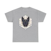 Third Eye Spirit Dog Sacred Geometry T-Shirt - Heavyweight Cotton Classic Fit Tee - Unisex White