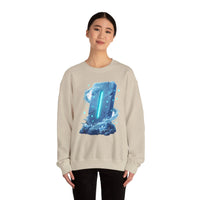Isa Rune Ice Glacier Sweatshirt - Heavy Blend Fleece Crewneck - Unisex White