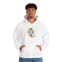 Ingwaz Rune Symbol Hoodie - Heavy Blend Fleece Pullover - Unisex Off White
