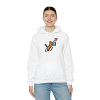 Power Up 8-Bit Pixel Gaming Cats Hoodie - Heavy Blend Fleece Pullover - Unisex White