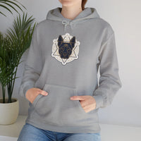 Third Eye Sacred Geometry Spirit Dogs Hoodie - Heavy Blend Fleece Pullover - Unisex White