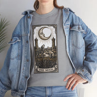 Moonlight Wolves Tarot Graphic T-Shirt - Heavy Cotton Classic Fit Crewneck - Unisex White