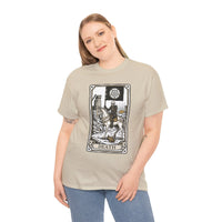 Death Tarot Card Knight Graphic T-Shirt - Heavyweight 100% Cotton Classic Fit Tee - Unisex White