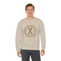 Gebo Rune Celtic Knotwork Sweatshirt - Classic Fit Fleece Crewneck - Unisex White