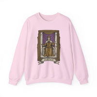 Justice Tarot Card Sweatshirt - Heavy Blend Cotton Poly Crewneck - Unisex White