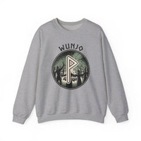 Wunjo Rune Joy Celebration Sweatshirt - Heavy Blend Cotton Poly Crewneck - Unisex White