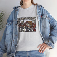 Freyja's Cats Chariot Graphic T-Shirt - Heavy Cotton Classic Fit Tee - Unisex White