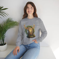 Elhaz Rune Antler Graphic Sweatshirt - Heavy Blend Fleece Crewneck - Unisex White