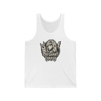 Headbanger Rocker Dogs Graphic Tank Top - Soft Combed Cotton Jersey - Unisex White