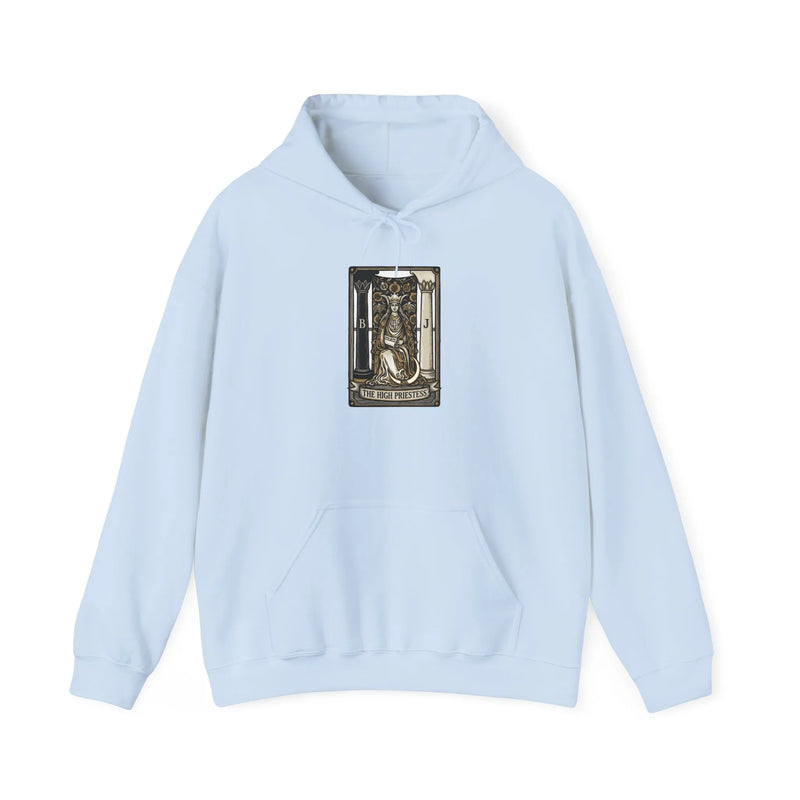 High Priestess Tarot Card Hoodie - Heavy Blend Fleece Pullover - Unisex White