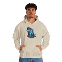Hagalaz Rune Stone Graphic Hoodie - Heavy Blend Fleece Pullover - Unisex White