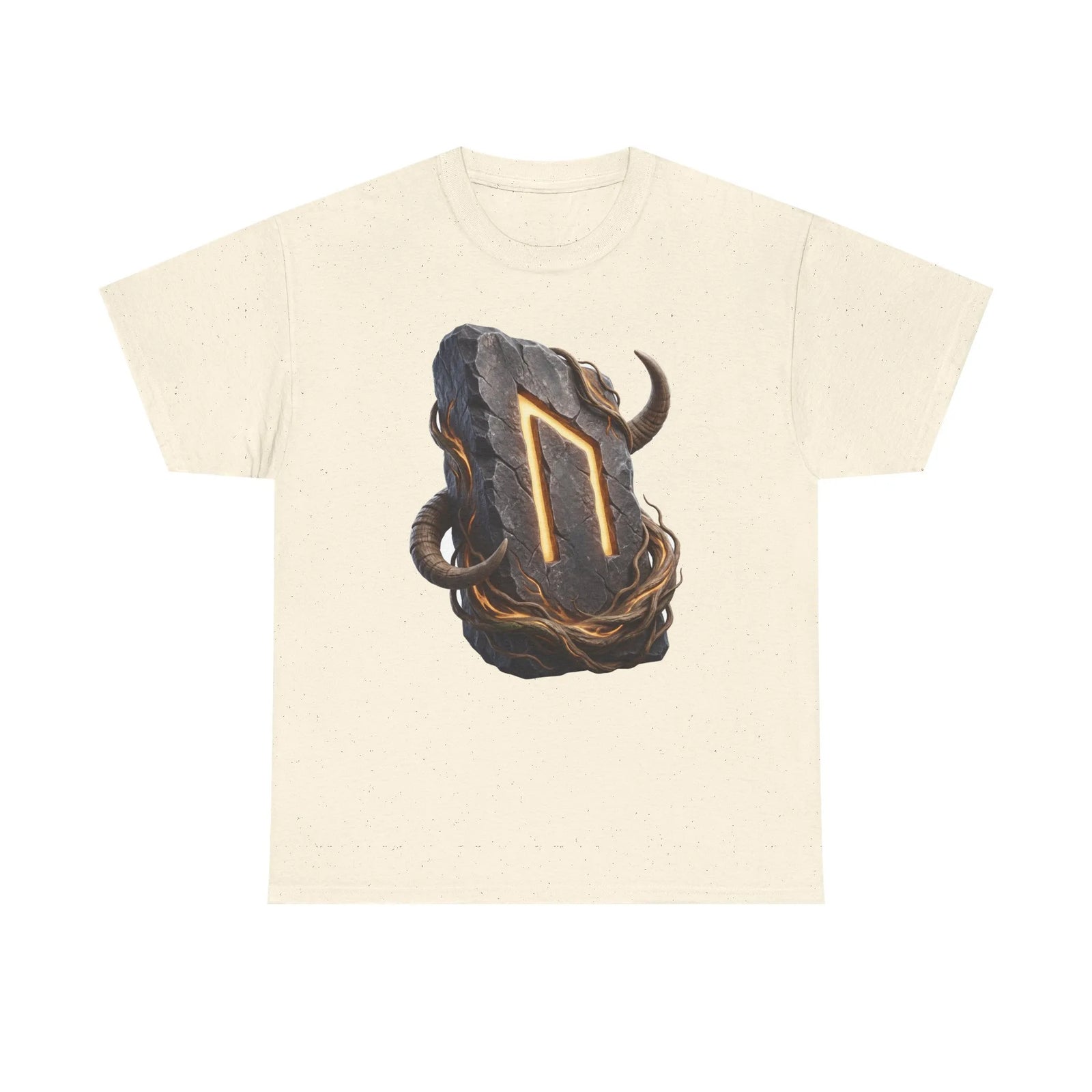 Uruz Rune Wild Ox Strength T-Shirt - Heavy Cotton Classic Fit Tee - Unisex White