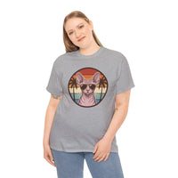 Sphynx Cat 70s Sunset Aviators T-Shirt - Heavy Cotton Classic Fit Tee - Unisex White