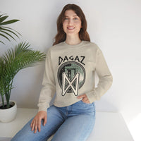 Dagaz Rune Dawn Dusk Graphic Sweatshirt - Heavyweight Cotton Poly Blend Crewneck - Unisex White