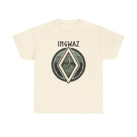 Ingwaz Seed Rune Graphic T-Shirt - Heavy Cotton Classic Fit Tee - Unisex White