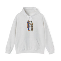 Bastet Egyptian Cat Pharaoh Hoodie - Soft Heavy Blend Fleece Pullover - Unisex White