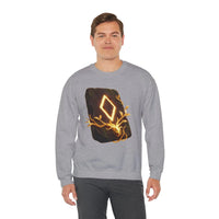 Ingwaz Rune Sacred Seed Sweatshirt - Classic Fit Heavy Blend Crewneck - Unisex White