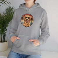 Golden Retriever Cool Dog Hoodie - Soft Heavy Blend Fleece Pullover - Unisex White