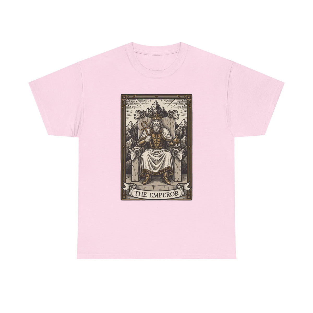 The Emperor Tarot Card T-Shirt - Heavy Cotton Classic Fit - Unisex White