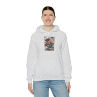 Ronin Wave Samurai Dog Hoodie - Heavy Blend Cotton Poly Fleece - Unisex White