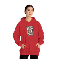 Wheel of Fortune Tarot Card Hoodie - Soft Fleece Blend Pullover - Unisex Off White