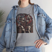 Viking Berserker Dogs Graphic T-Shirt - Heavy Cotton Classic Fit Tee - Unisex White