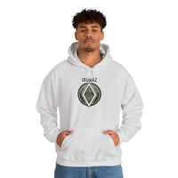 Ingwaz Rune Seed Symbol Hoodie - Heavy Blend Fleece Pullover - Unisex White
