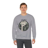 Fehu Rune Wealth Graphic Sweatshirt - Heavyweight 50/50 Fleece Crewneck - Unisex White