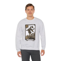 The Fool Tarot Card Graphic Sweatshirt - Heavy Blend Crewneck Fleece - Unisex White