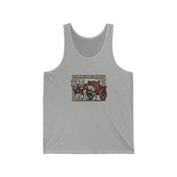 Freyja's Sacred Cats Chariot Tank Top - Soft Airlume Cotton Retail Fit - Unisex White