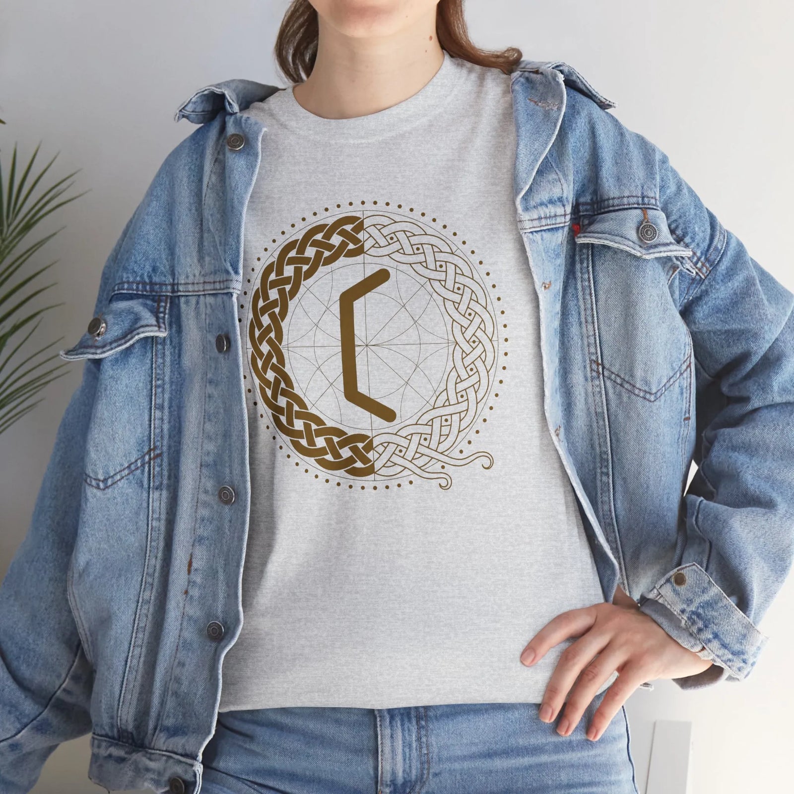 Perthro Rune Lot Cup T-Shirt - Heavy Cotton Classic Fit Tee - Unisex White
