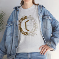 Perthro Rune Lot Cup T-Shirt - Heavy Cotton Classic Fit Tee - Unisex White