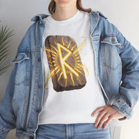 Raido Rune Journey T-Shirt - Heavyweight Cotton Classic Tee - Unisex White