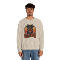 Rottweiler Retro Sunset Sweatshirt - Heavy Blend Fleece Crewneck - Unisex White