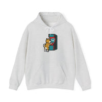 8-Bit Pixel Gaming Dogs Hoodie - Soft Cotton Blend Pullover Fleece - Unisex White