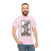 The Tower Tarot Card Graphic T-Shirt - Heavy Cotton Classic Fit Tee - Unisex White