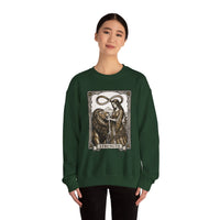 Strength Tarot Card Sweatshirt - Heavy Blend Crewneck Fleece - Unisex White