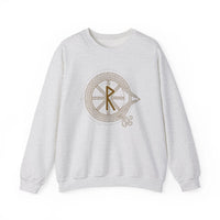 Raido Rune Journey Sweatshirt - Heavy Blend Fleece Crewneck - Unisex White