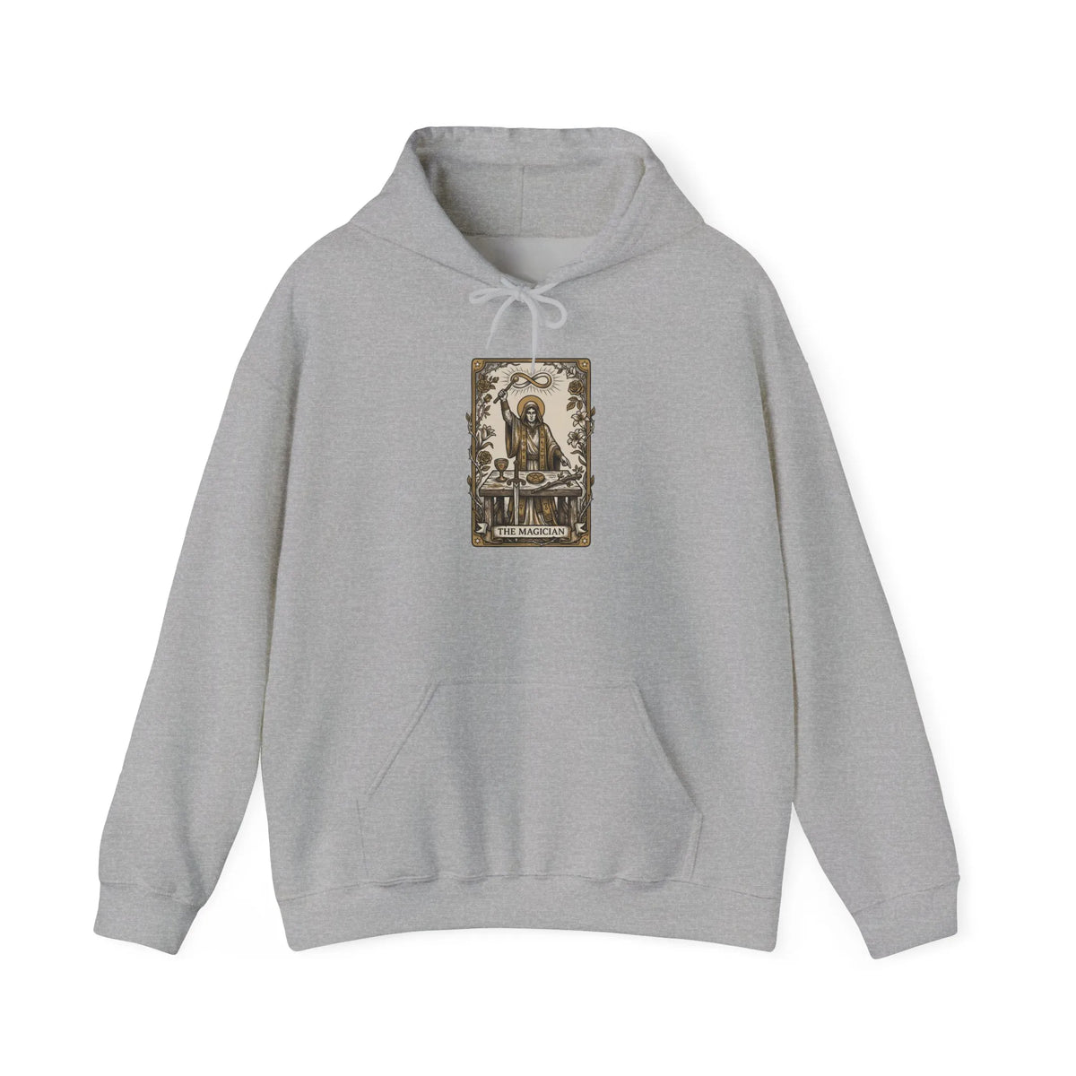 The Magician Tarot Card Hoodie - Cozy Fleece Pullover - Unisex White