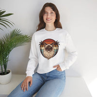 Ragdoll Cool Cat 70s Sunset Aviators Sweatshirt - Classic Fit Midweight Crewneck - Unisex White